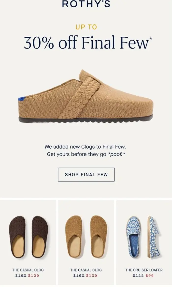 Rothy's: PSA! These clogs are on sale.