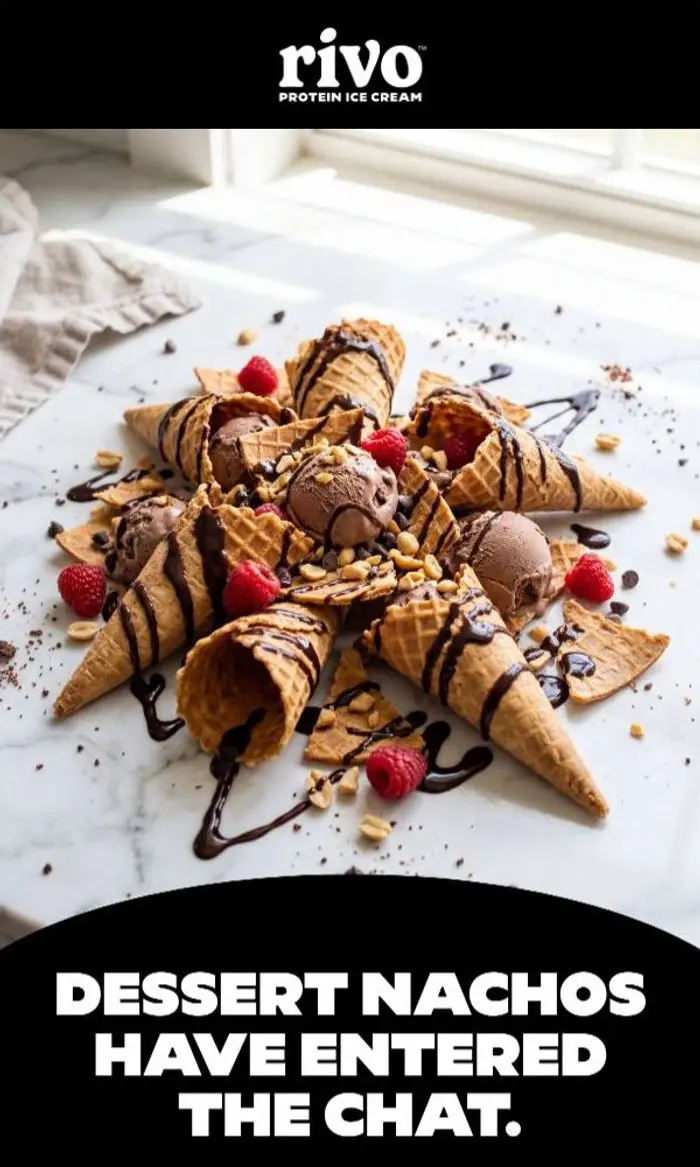 Rivo Protein Ice Cream: Dessert nachos tonight? Yes, please! 💪🍦