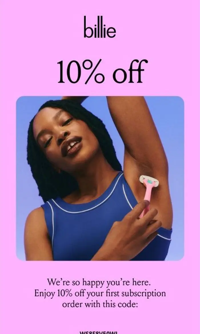 Billie: 10% off for you 💖