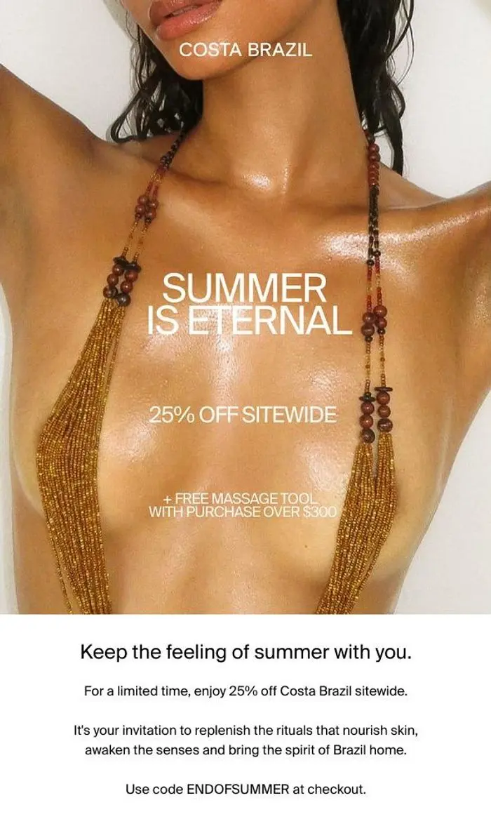 Costa Brazil: End of Summer: 25% Off Sitewide ☀️