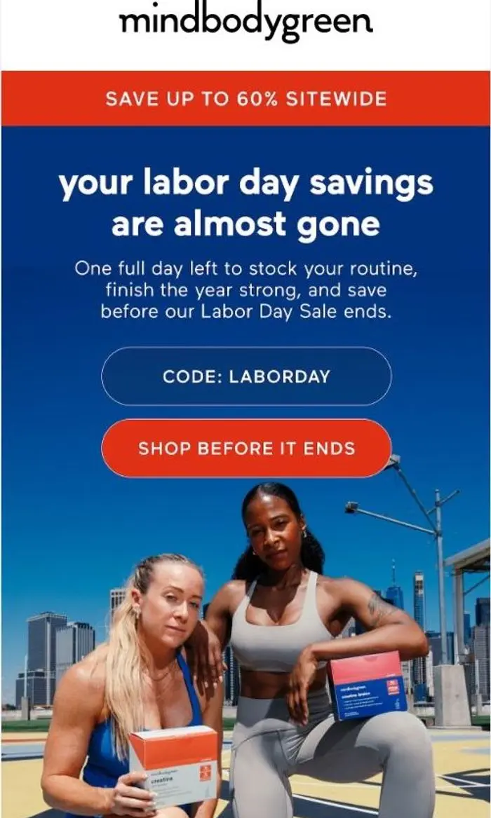 mindbodygreen: ends tomorrow: your labor day savings