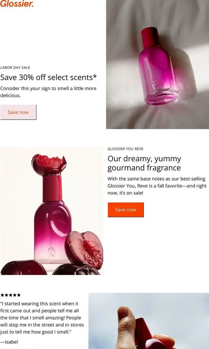 Glossier: Save 30% off fragrance