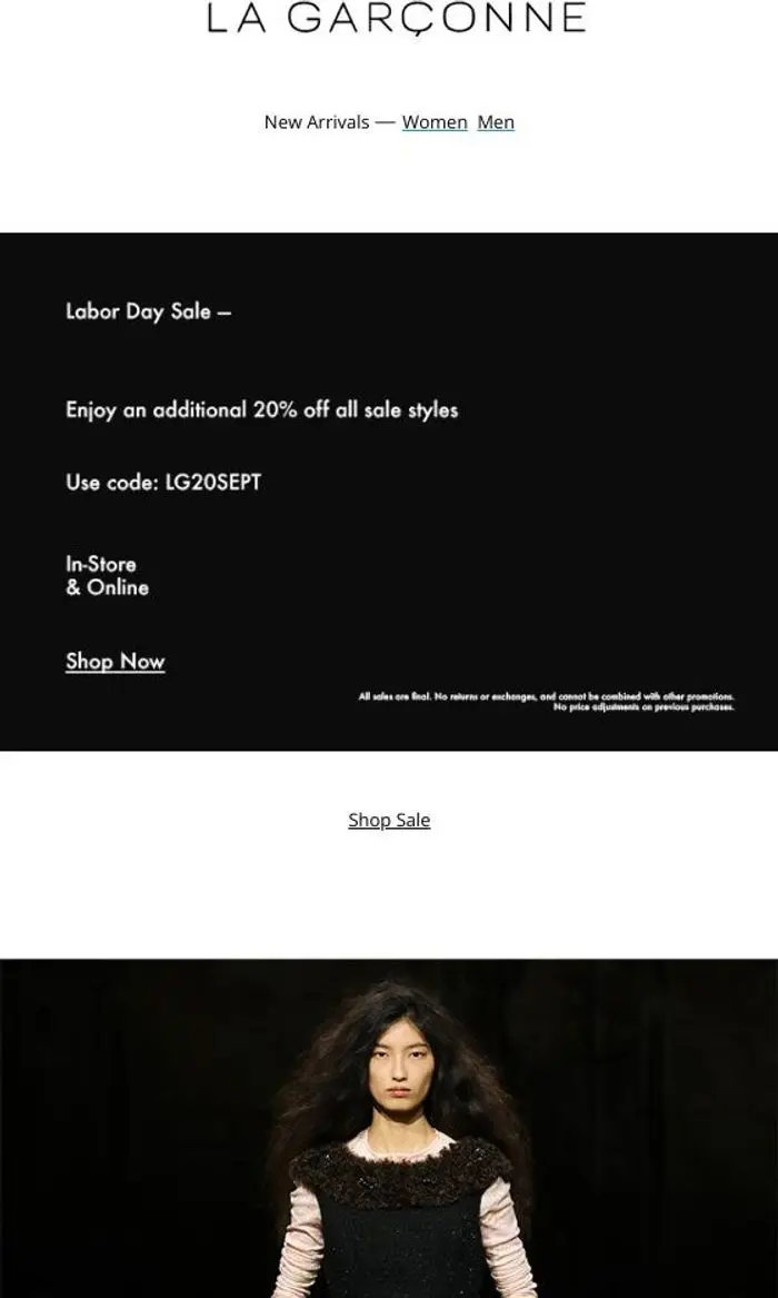 La Garçonne: New Romanticism — Latest from Simone Rocha + Labor Day Sale Ends Tomorrow — Enjoy 20% Off All Sale Styles