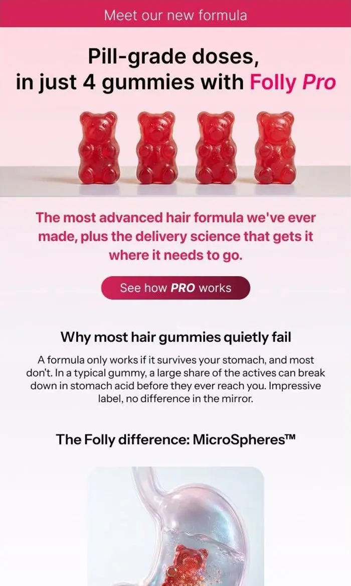 Folly: 💊 Pill-grade doses. Just 4 gummies w Folly Pro. Here's how.