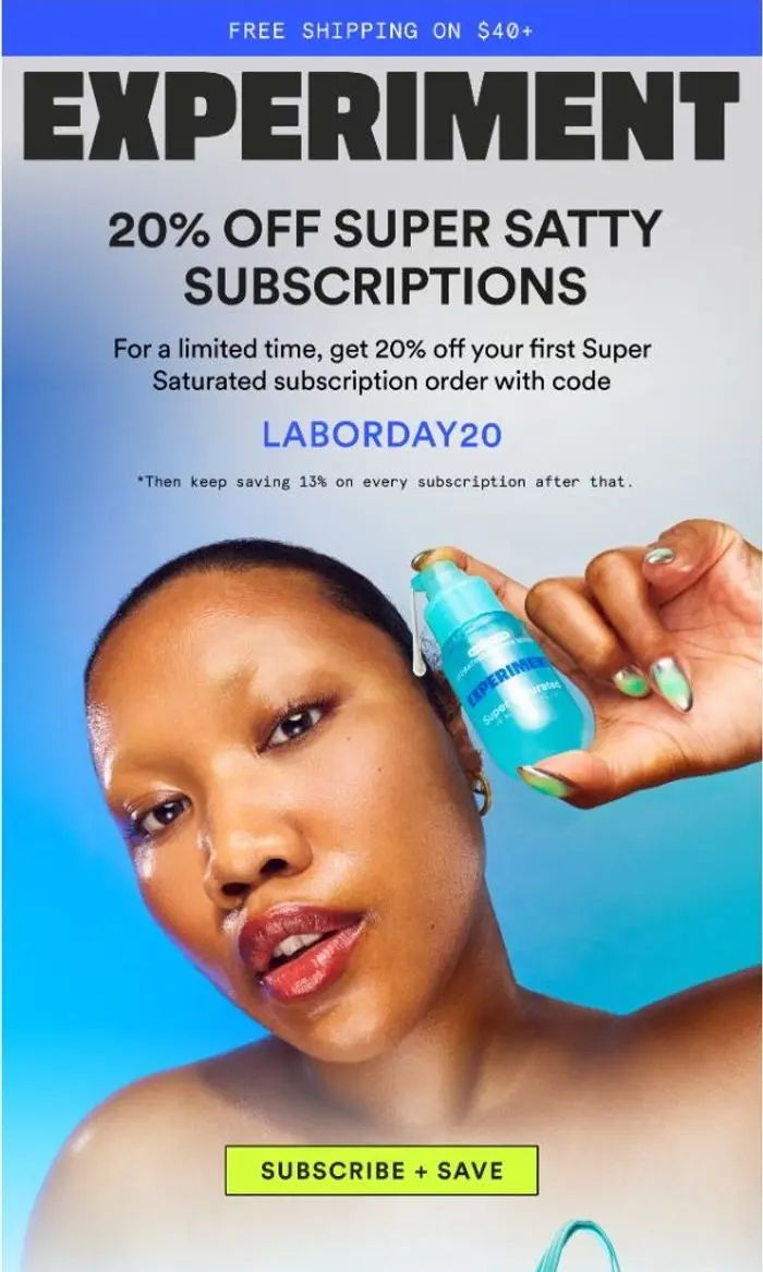 Experiment: your hydration habit is 20% off 💦