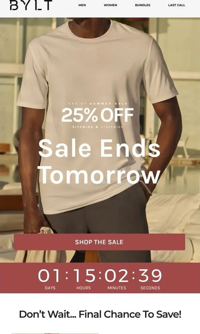 BYLT: 25% OFF ENDS TOMORROW