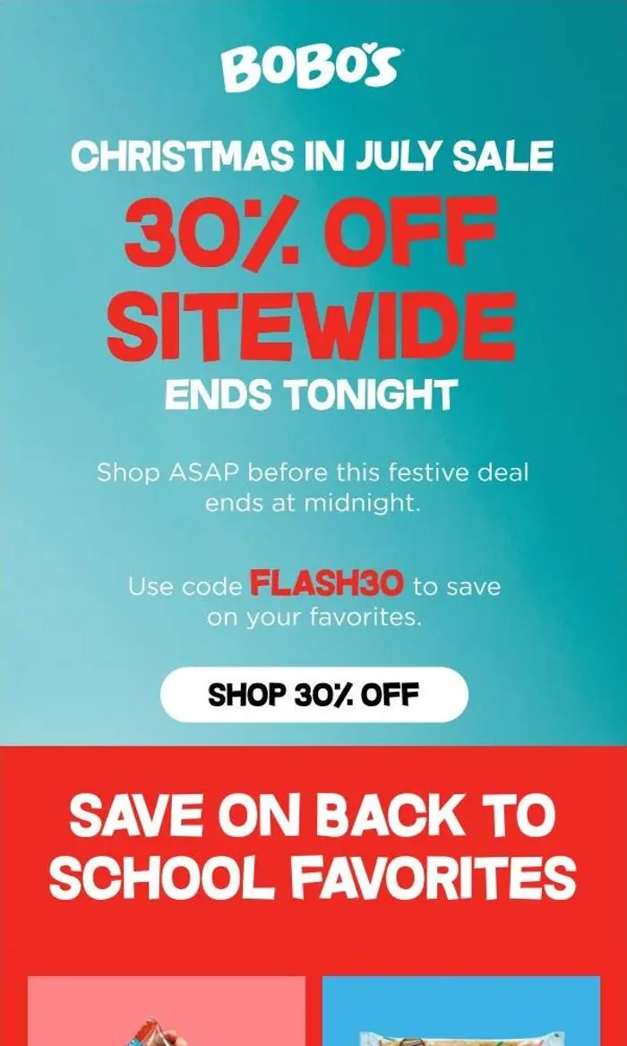 Bobo's: Back To School Snacks Are 30% Off 📚