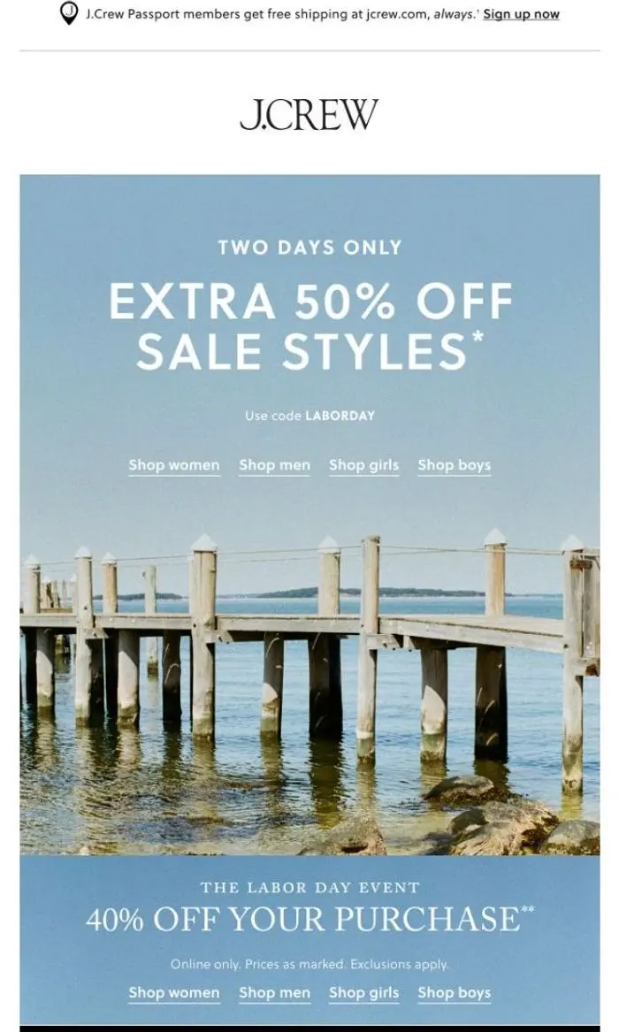 J.Crew: 48 hours, extra 50% off sale styles! ⚡