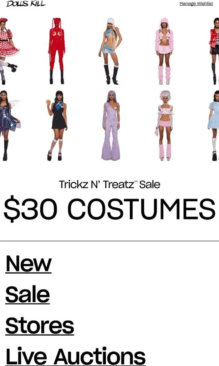 Dolls Kill: Costumes $30 & Under 🎃
