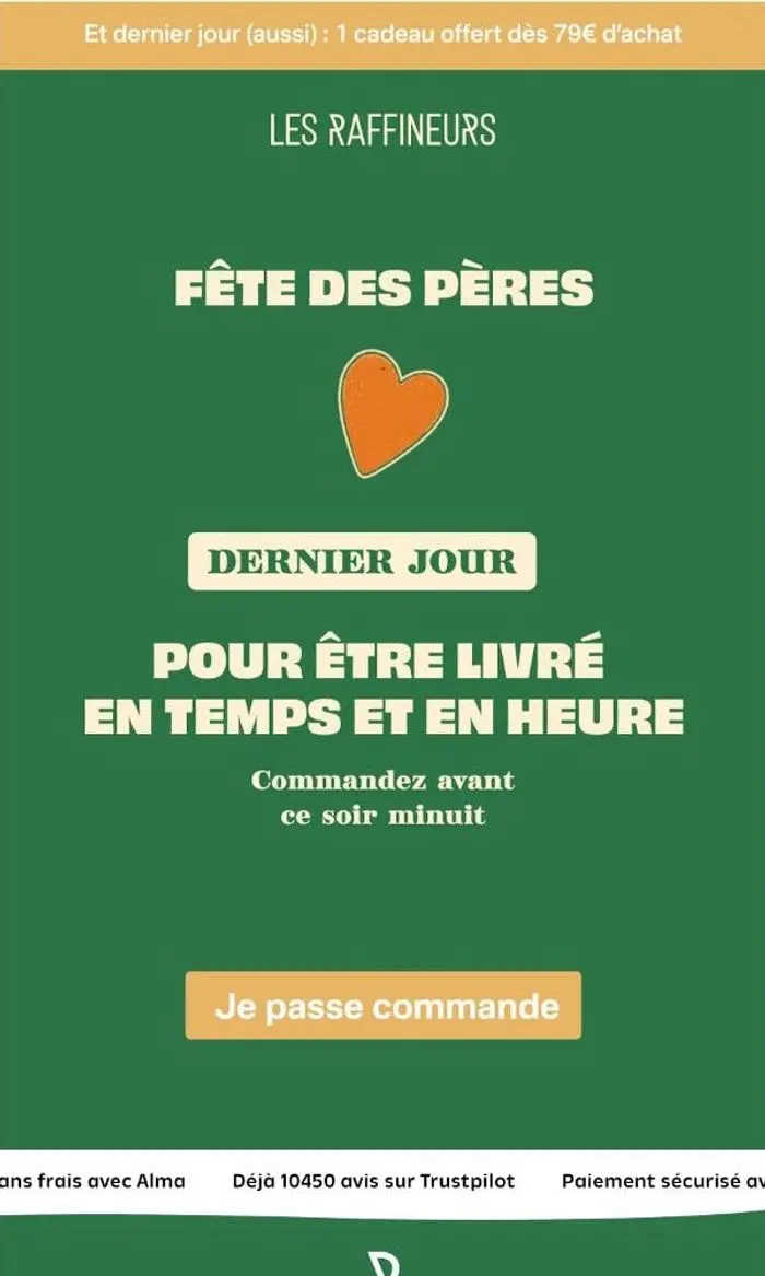 Les Raffineurs: Rappel : Commandez avant ce soir minuit ⏰