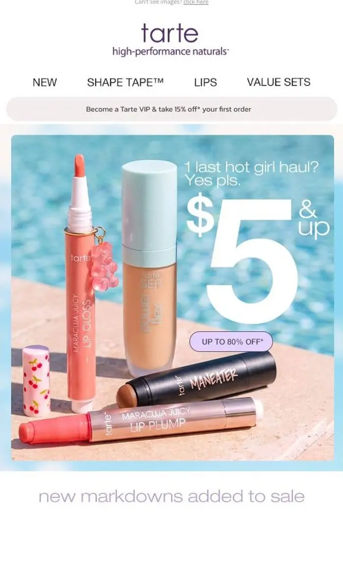 tarte: Tartelette, $5+ deals won’t stay hot forever 🔥