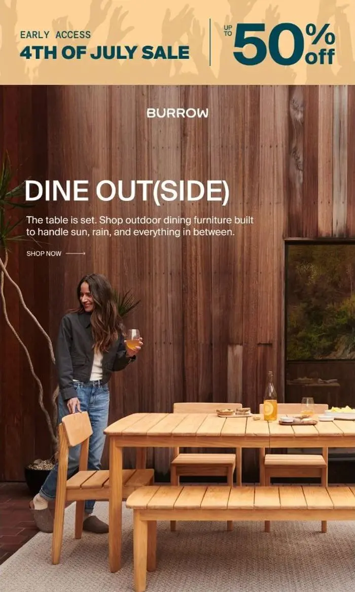 Burrow: Dine outside and up to 50% off