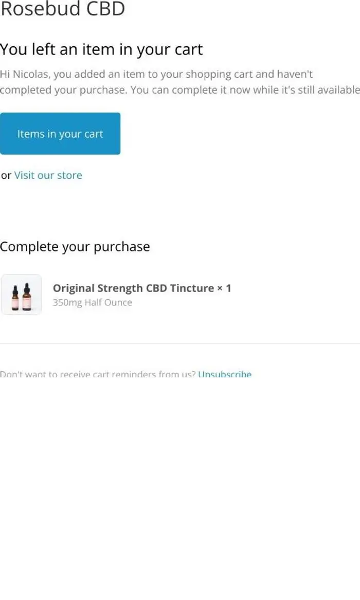 Rosebud CBD: Complete your Purchase