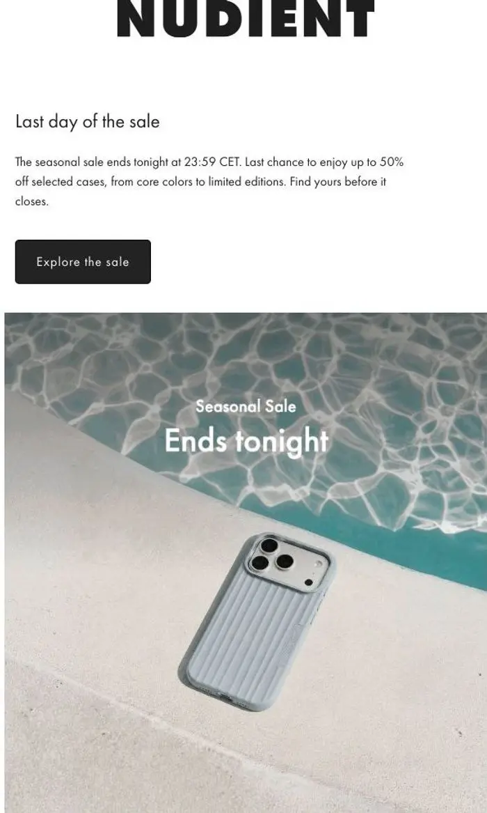 NUDIENT: Up to 50% off ends tonight