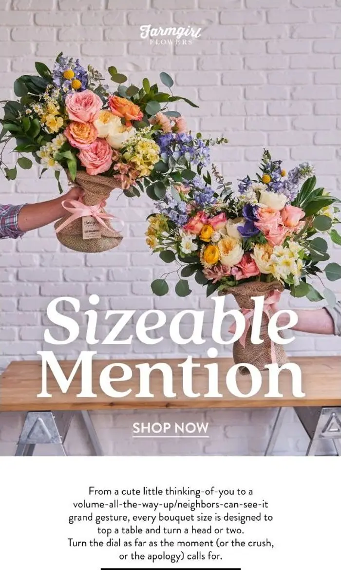 Farmgirl Flowers: scale accordingly