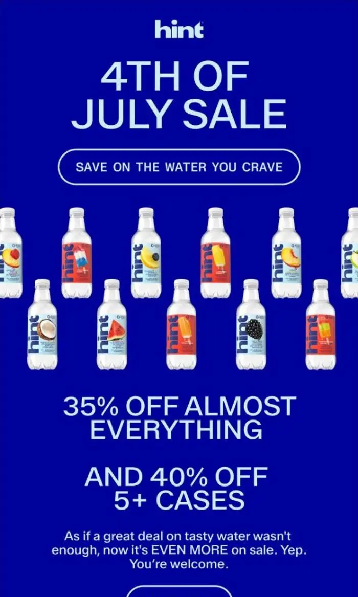Hint Water: Our 4th of July sale just popped off 🎇