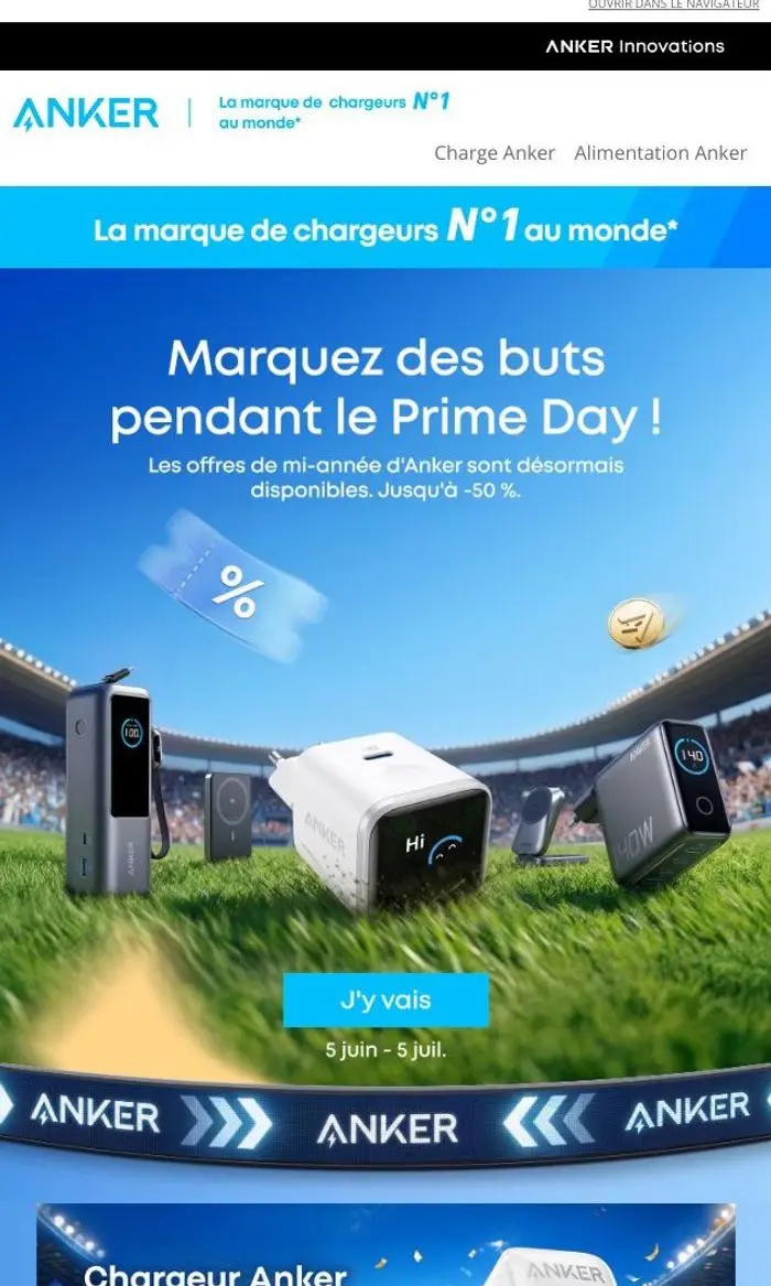 Anker: 🏆Marquez tous les buts pendant le Prime Day : jusqu'à -50 % !