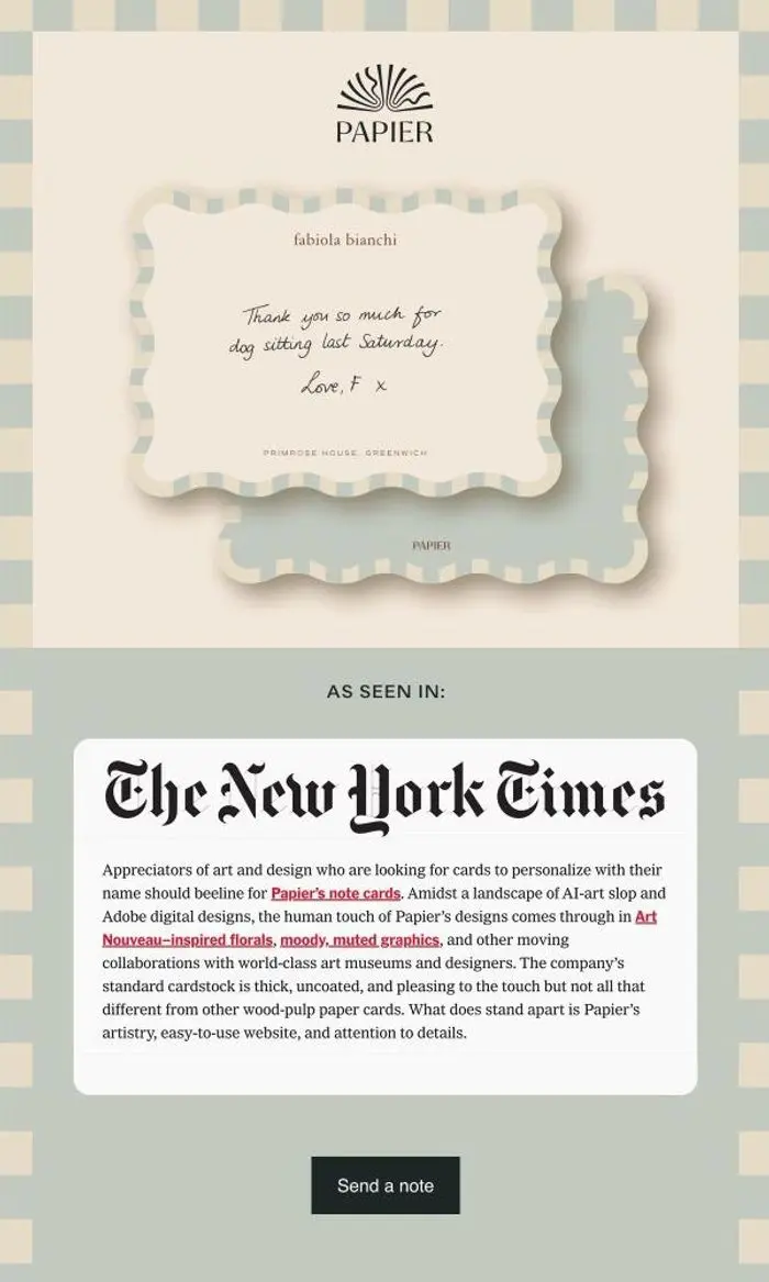 Papier: NYT-approved notes