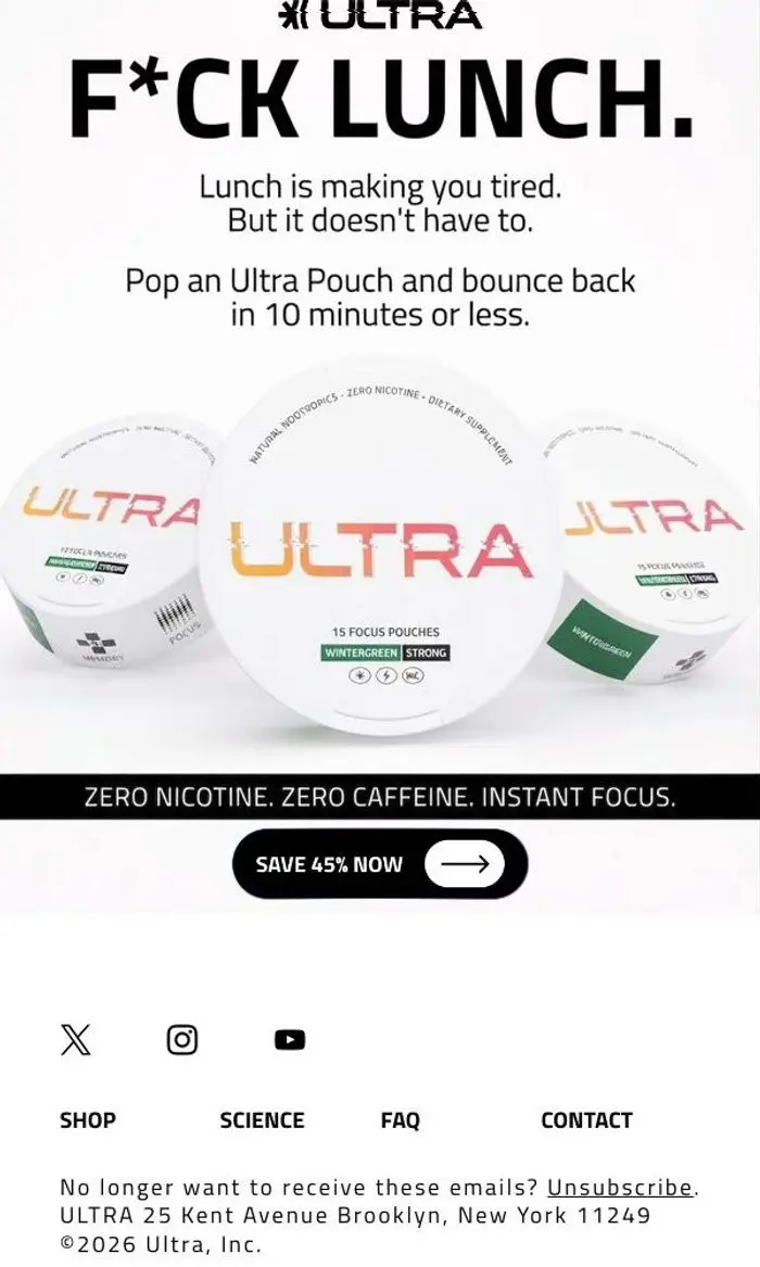 ULTRA: Lunch is making you tired but it doesn't have to...