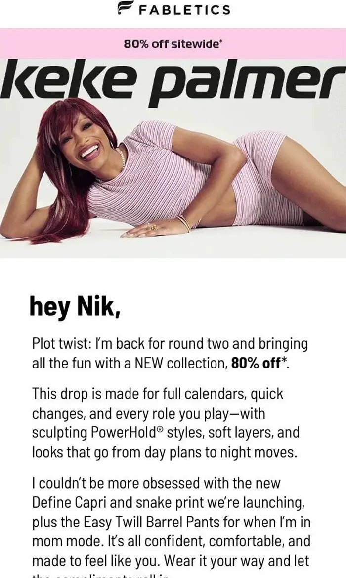 Fabletics: PLOT TWIST: KEKE'S BACK