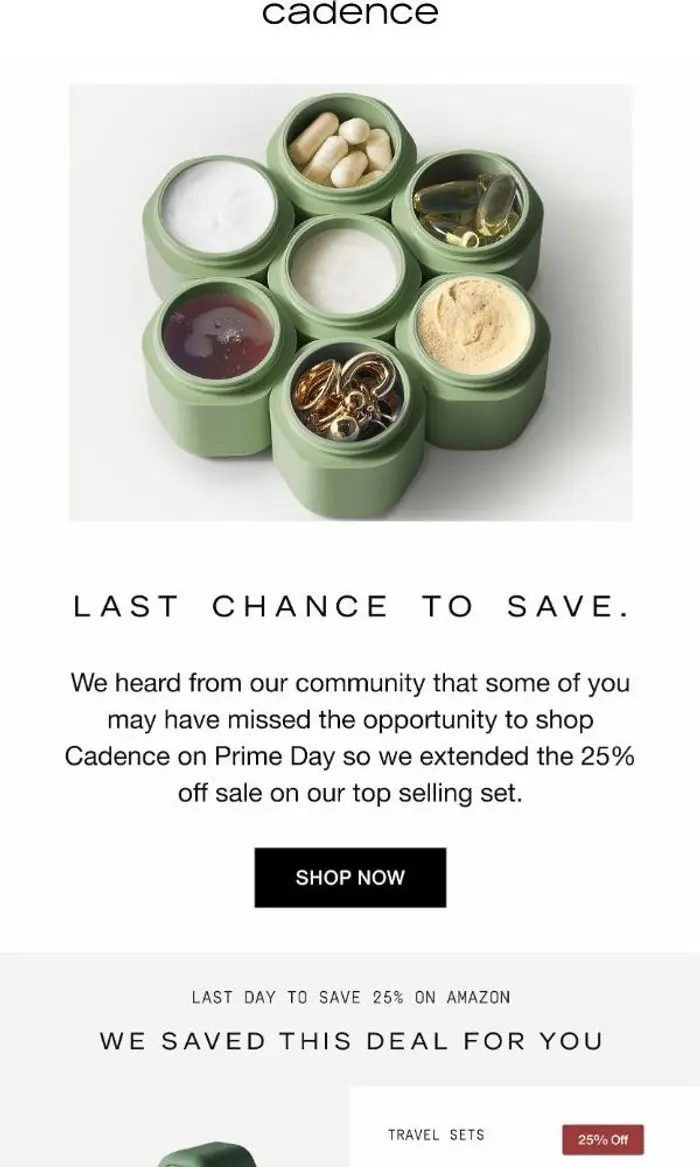 Cadence: We heard you and extended the 25% off through tomorrow