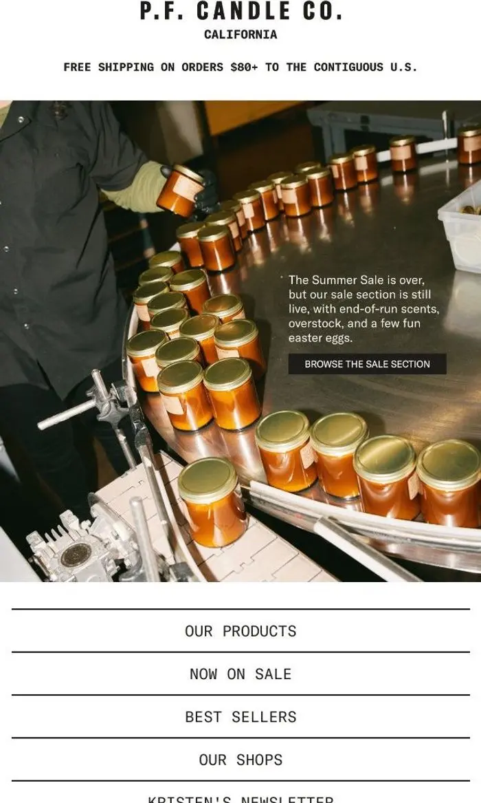 P.F. Candle Co: Missed the sale? We left something for you