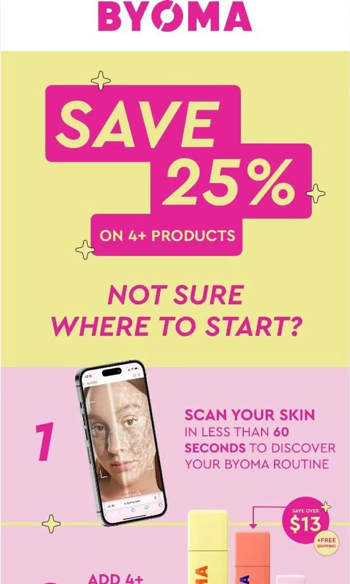 BYOMA: 💸 25% off your new routine!
