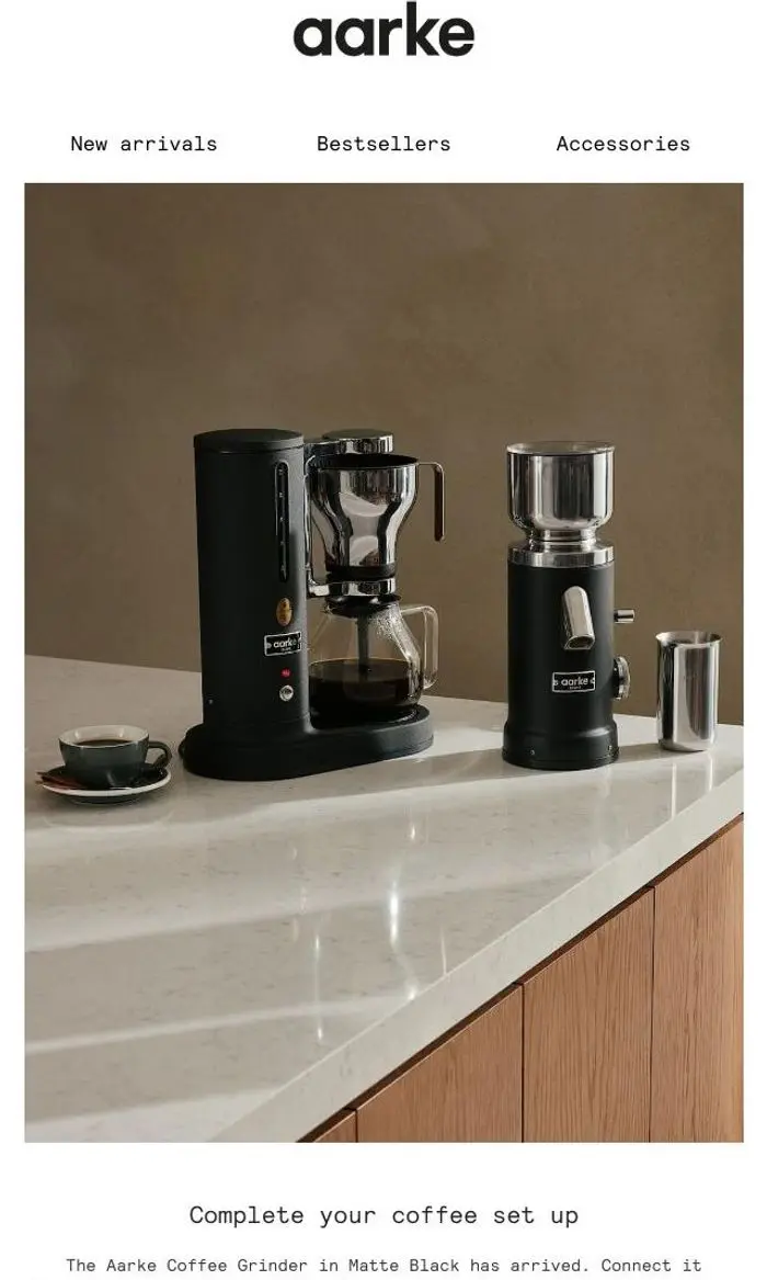 Aarke: The Coffee Grinder in Matte Black is here.