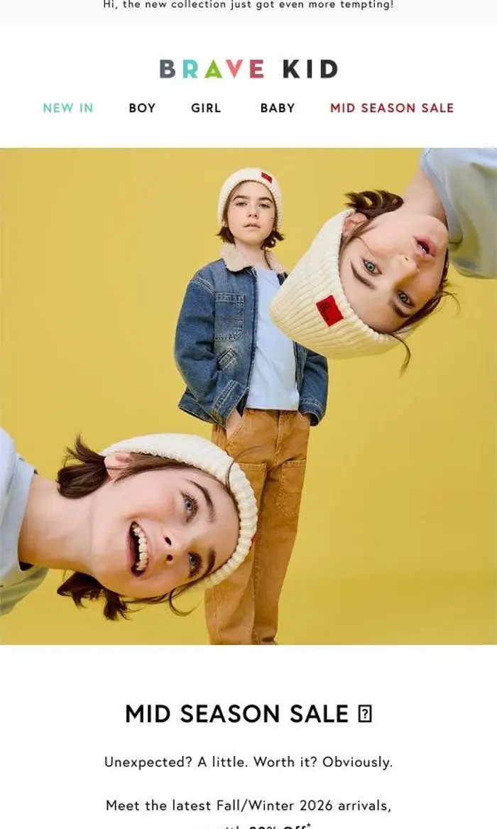 Brave Kid: Mid Season Sale | 30% Off on Fall Items