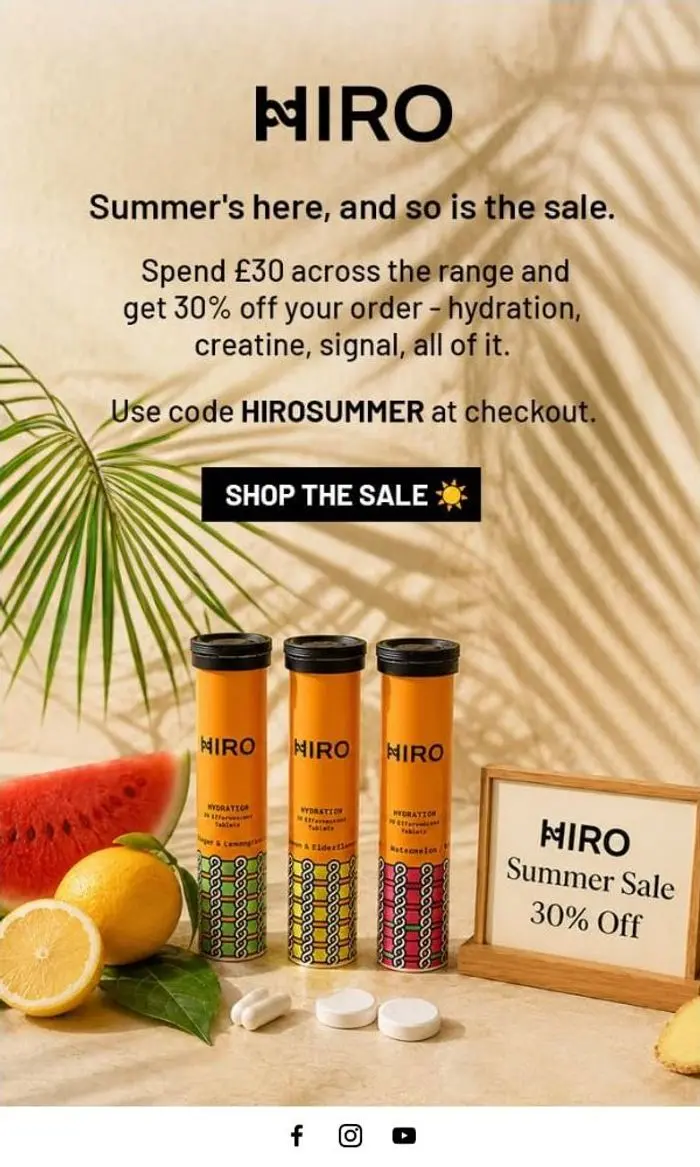 HIRO: 30% off your first HIRO order ☀️