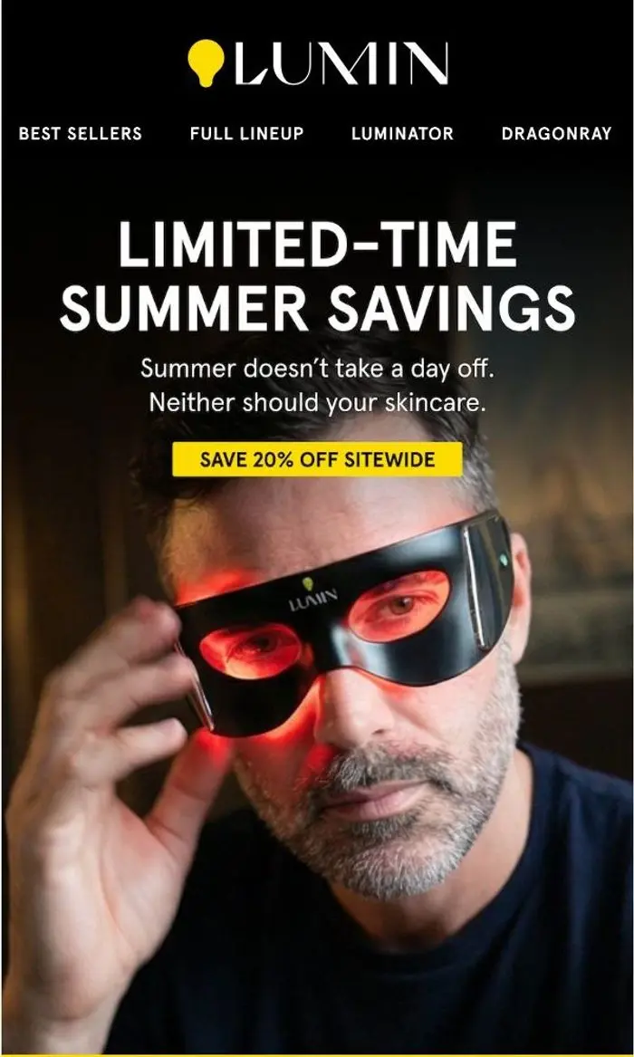 Lumin: Summer Savings Alert! 20% OFF Sitewide Now! 🌞