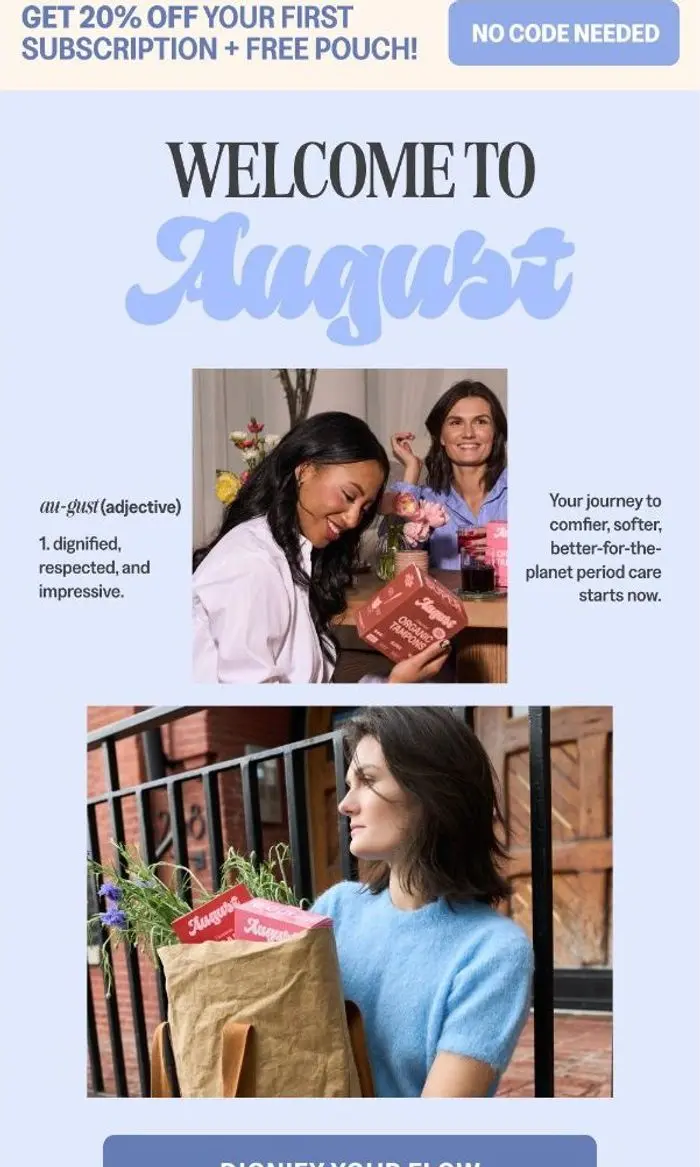 August: Thanks for joining the August family 💟