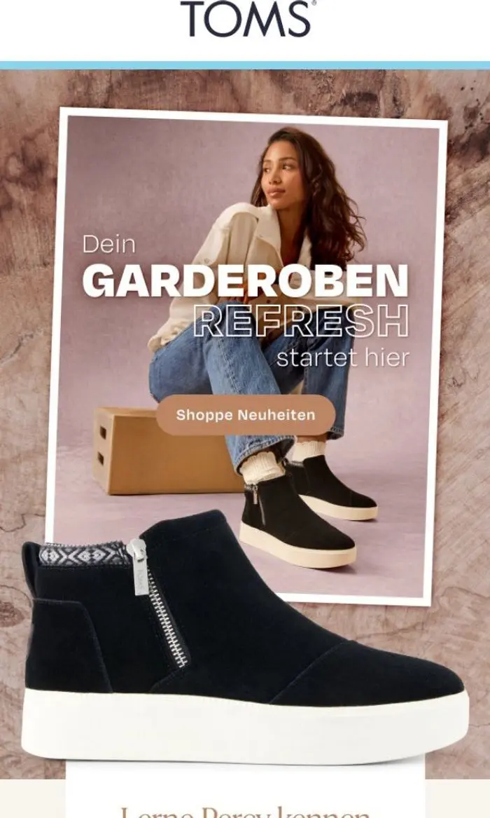TOMS Europe: Zeit für ein Garderoben-Update
