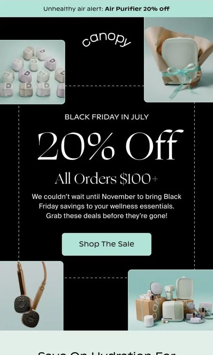 Canopy: 🖤 NOW: Save up to 20% on orders $100+