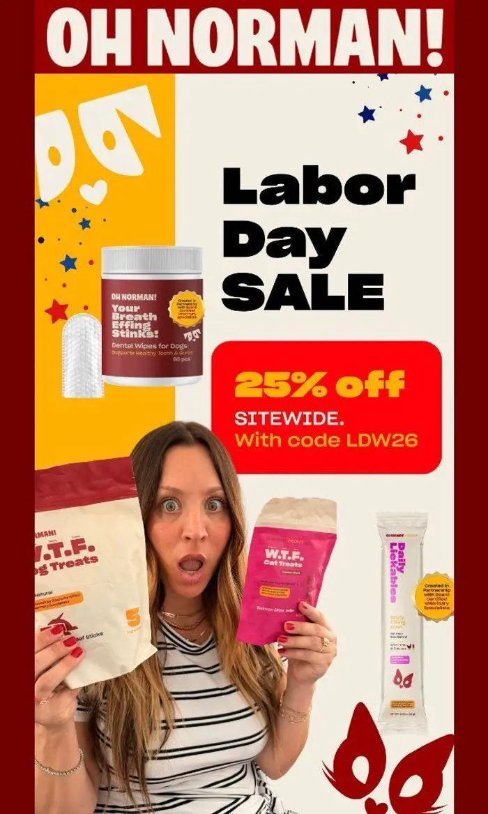 Oh Norman: 25% off everything. Ready to try us?