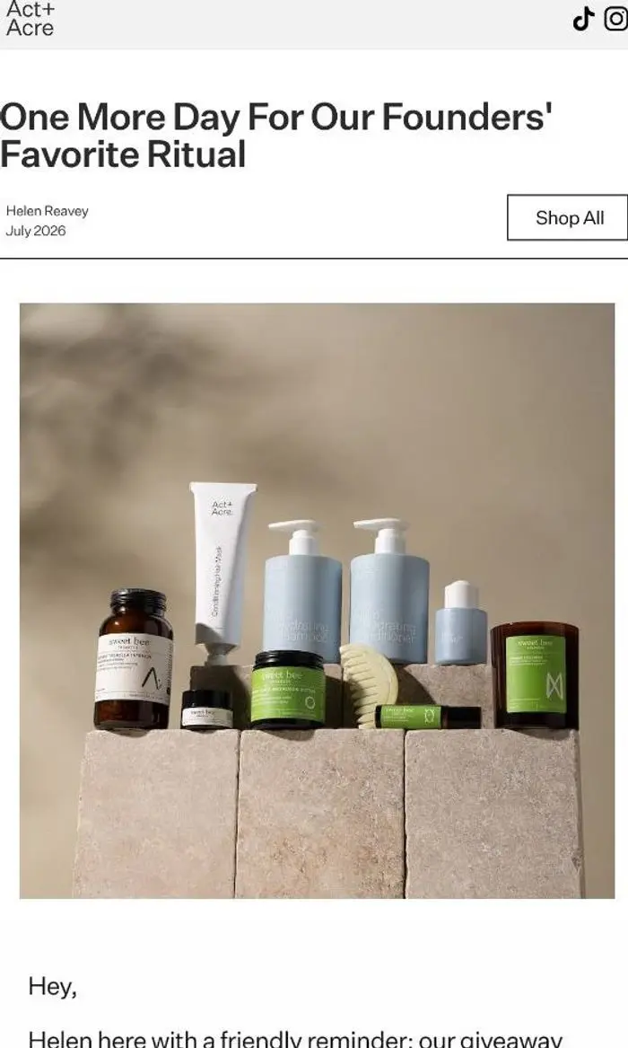 Act+Acre: Win Our Founder's Favorite Ritual