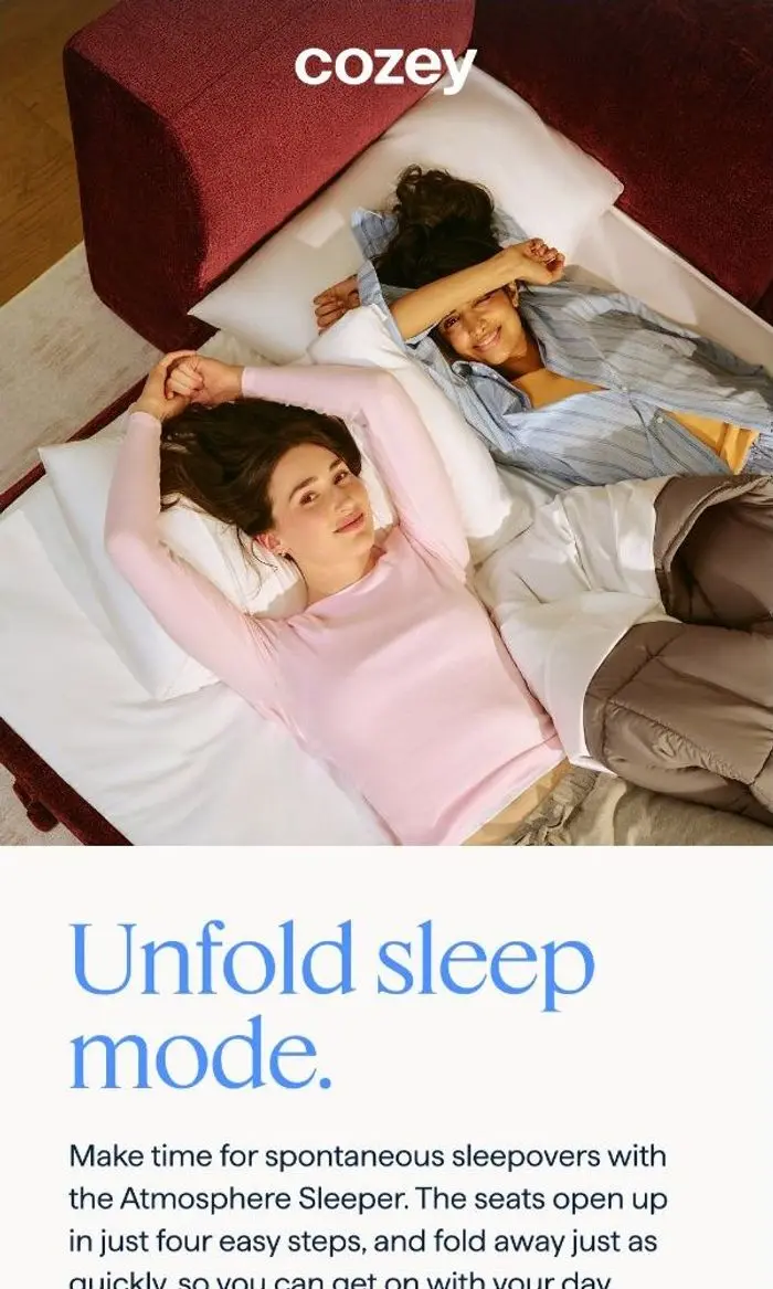 Cozey: Sofa to sleepover