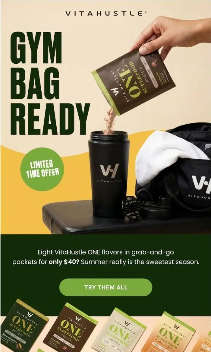 VitaHustle: Eight packets. Endless possibilities.