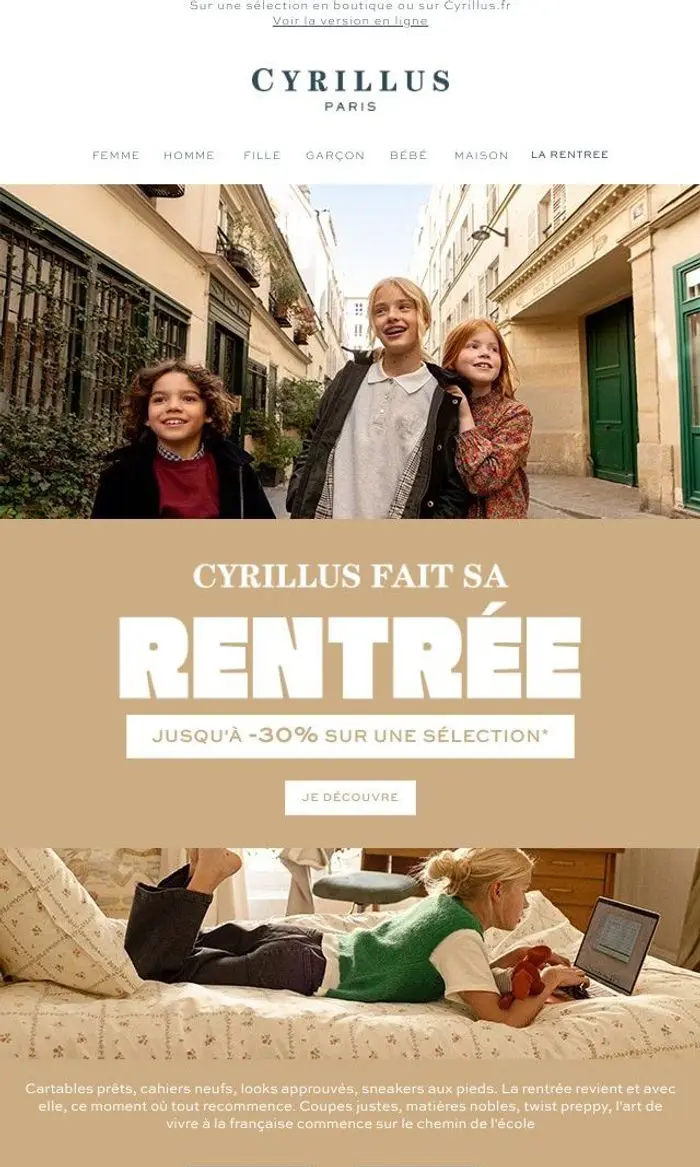 Cyrillus: Jusqu'à -30%* I Vestiaire de rentrée