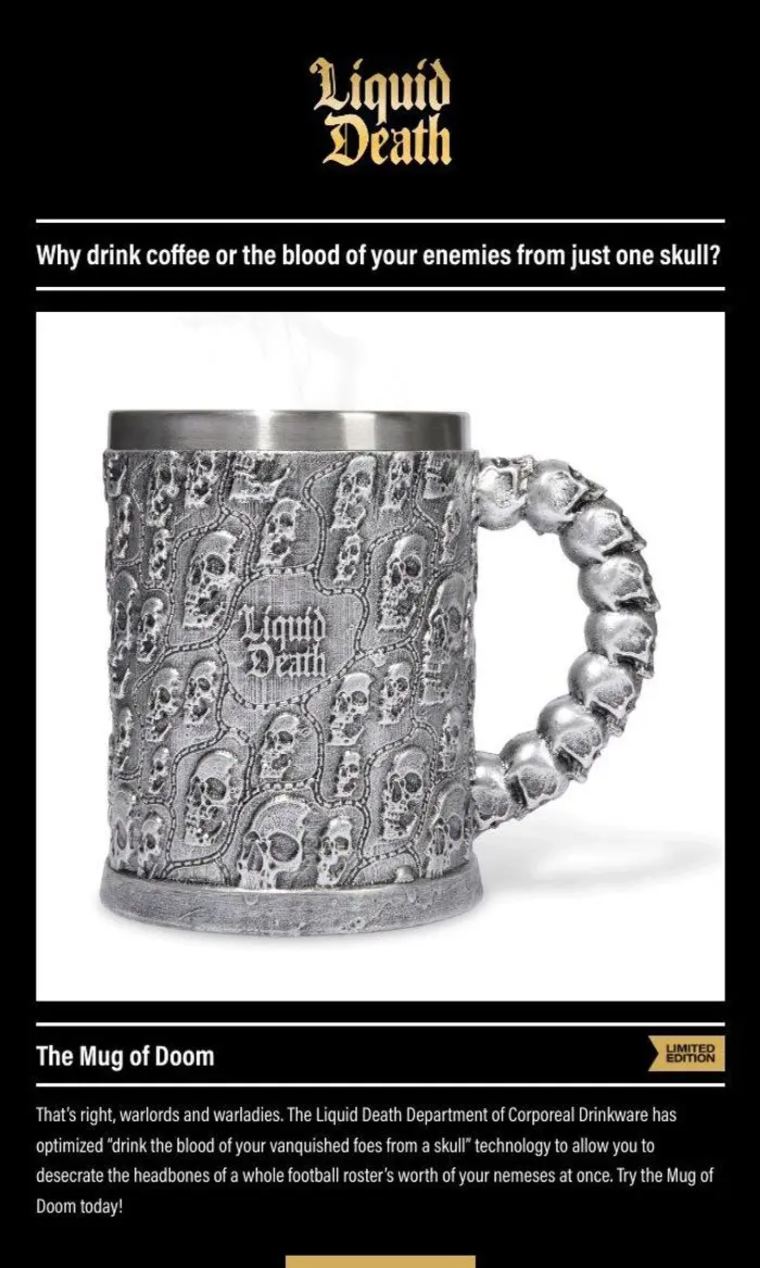 Liquid Death: The Mug of Doom