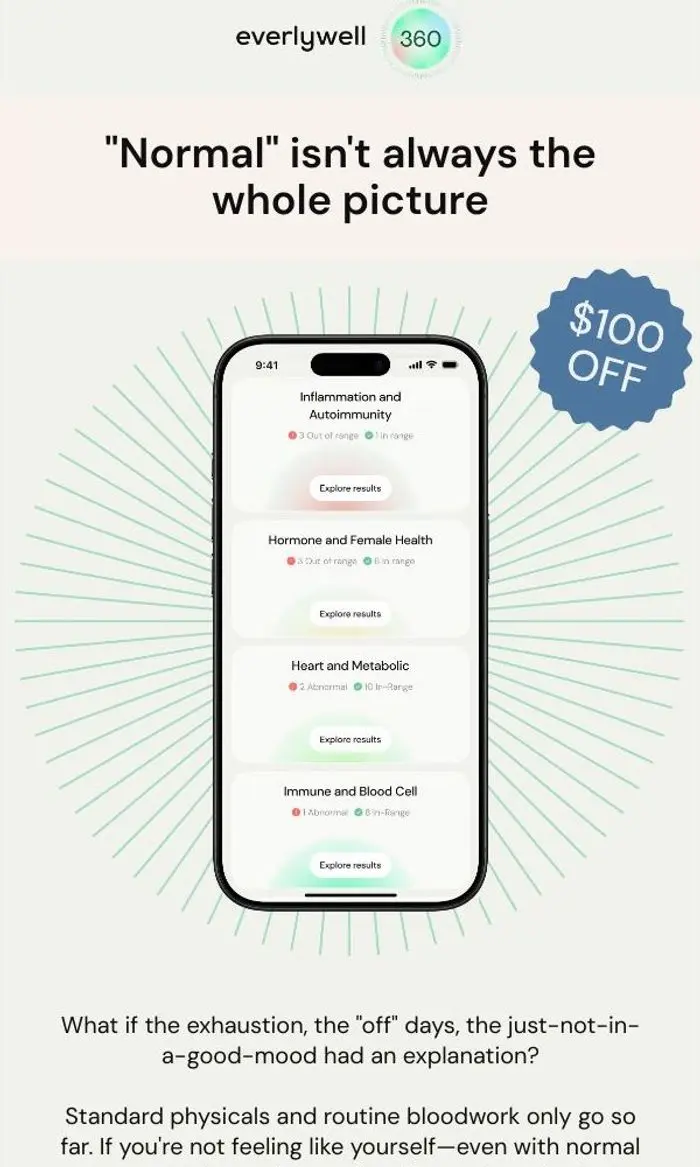 Everlywell 360: Last day to redeem $100 savings on Everlywell 360
