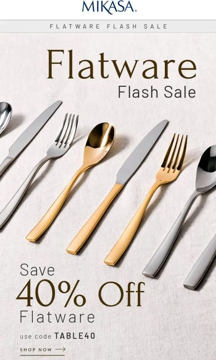 Mikasa: Flash Sale: 40% Off All Flatware