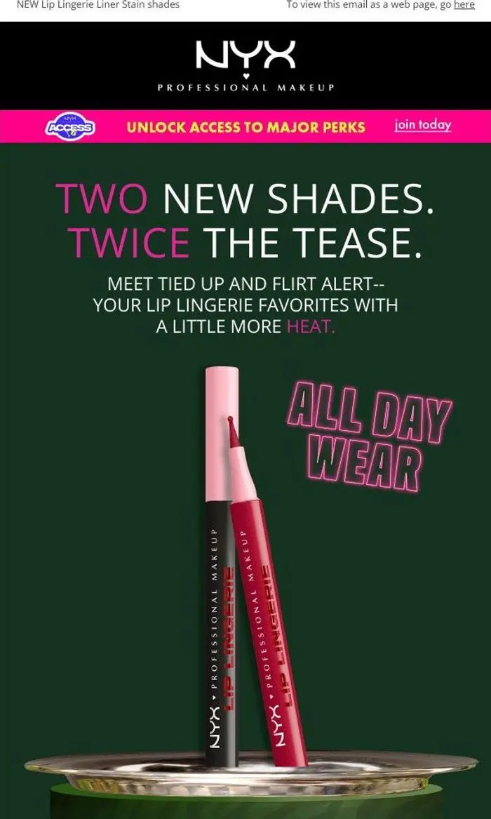 NYX Professional Makeup: Two new shades. Twice the tease.
