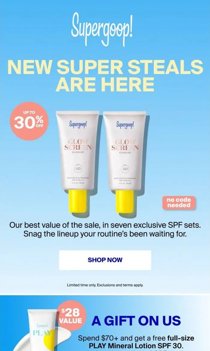 Supergoop!: NEW SUPER STEALS ARE HERE!