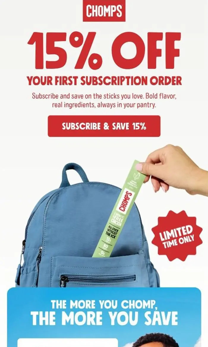 Chomps: 15% off your first subscription