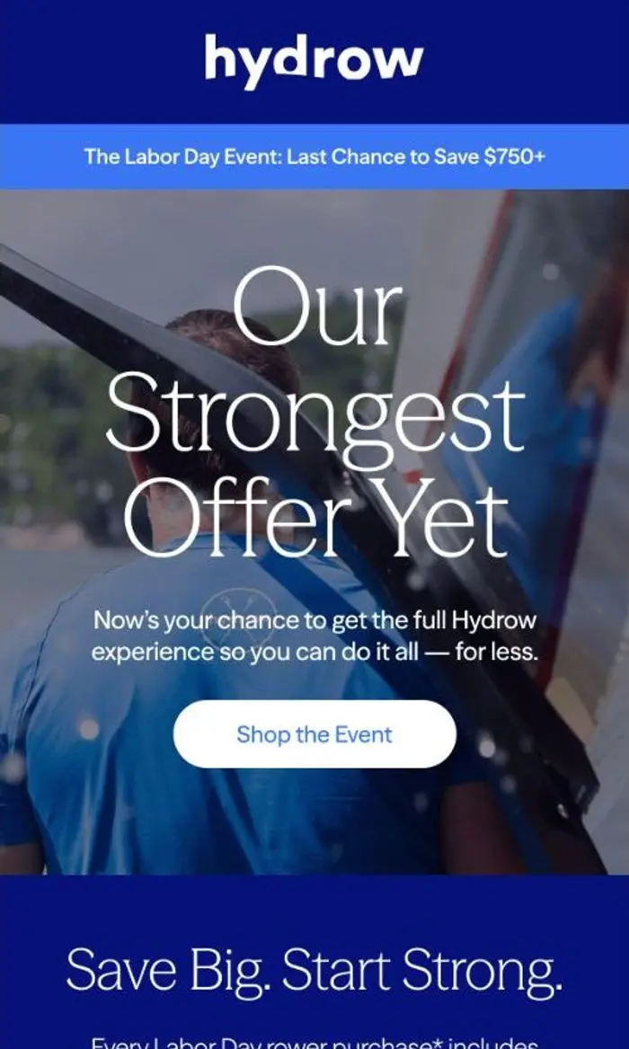 Hydrow: Save $750+ this Labor Day