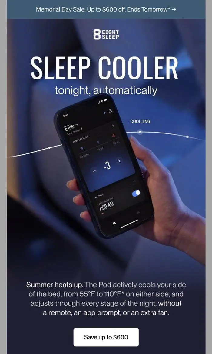 Eight Sleep: Memorial Day Sale ends tomorrow*