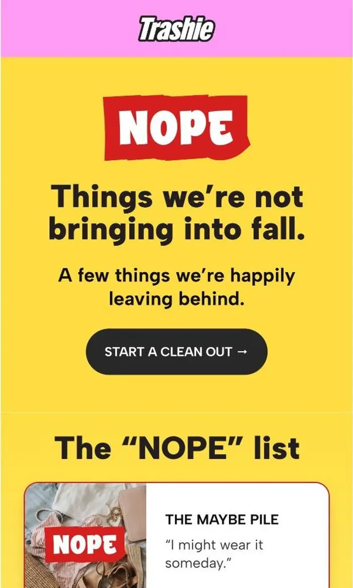 Trashie: Things We’re NOT Bringing Into Fall