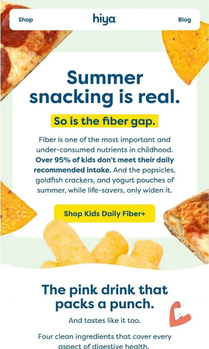 Hiya: 95% of kids don't get enough fiber