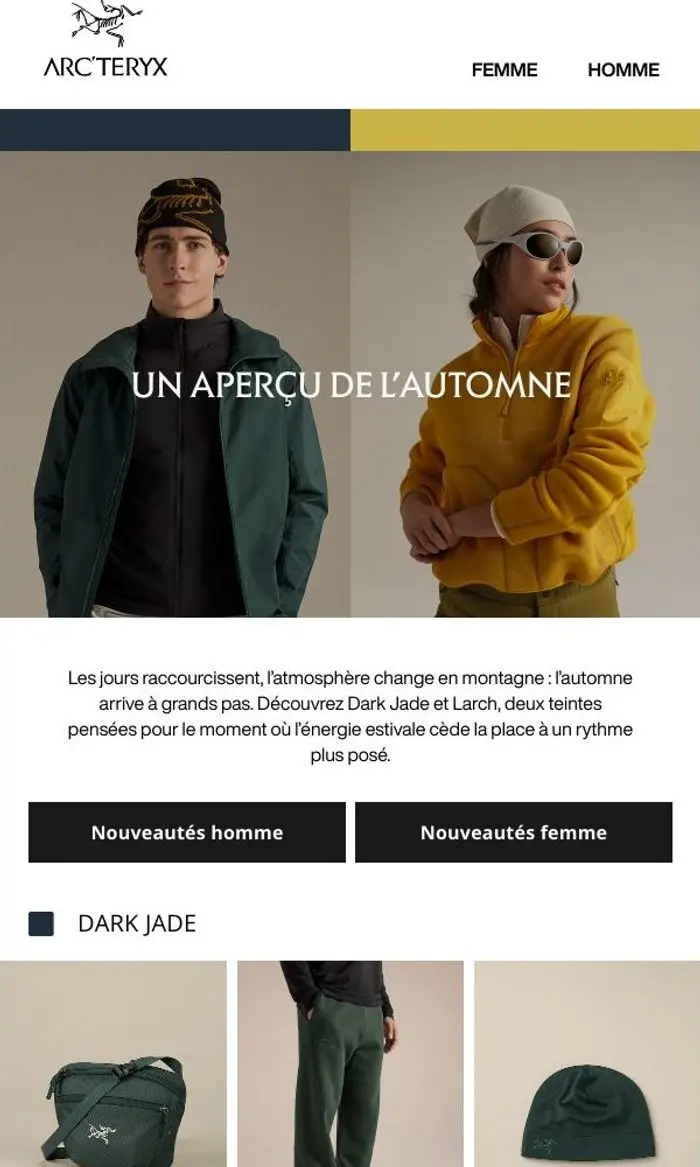 Arc'teryx: Nouveaux coloris de l’automne : Dark Jade et Larch